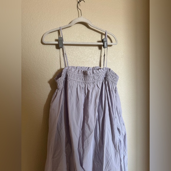 Madewell Poplin Ruffle A-Line Maxi Dress Sz XL in Lilac NEW Cottage Cotton - Picture 3 of 9